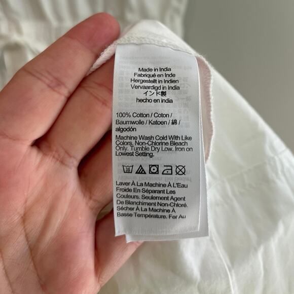 NWT J.Crew Drop Waist Midi Dress In Cotton Poplin White Size Small - Picture 7 of 9